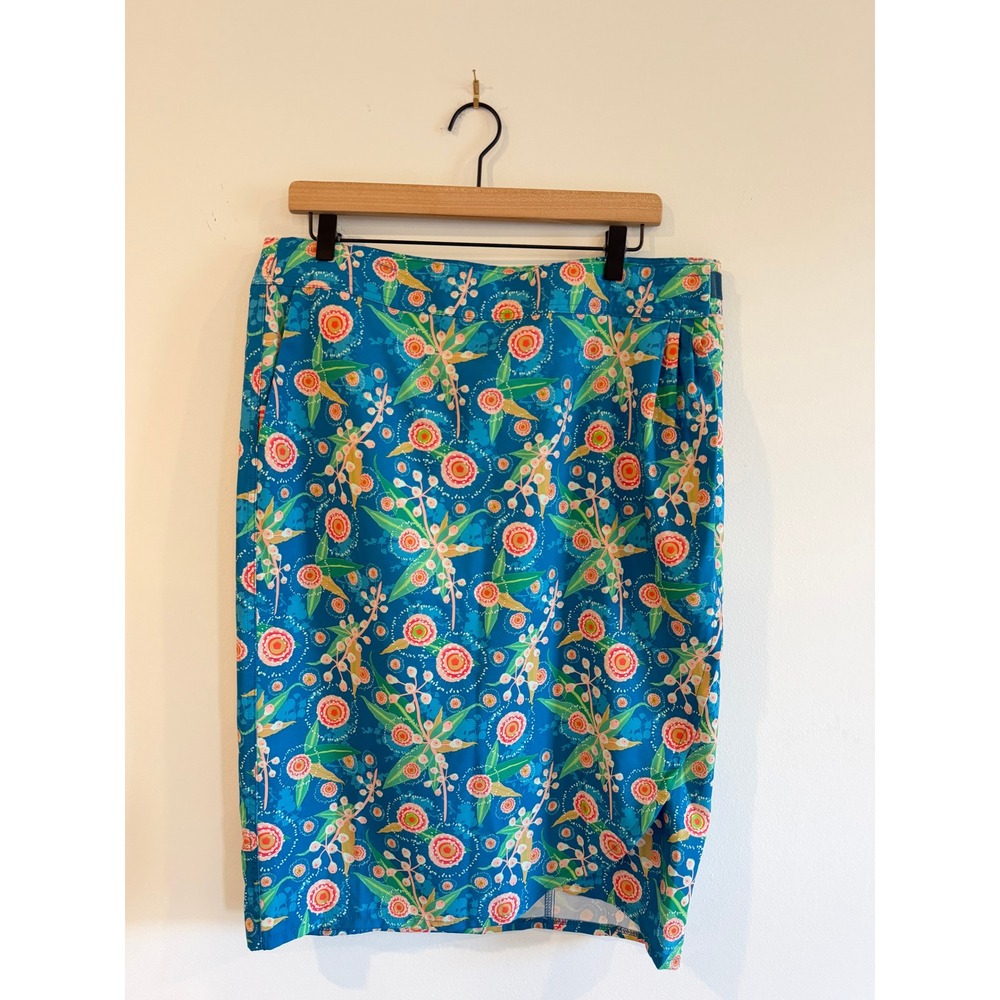 RipSkirt Hawaii Wrap Skirt Large Teal Floral Tropical Quick Dry